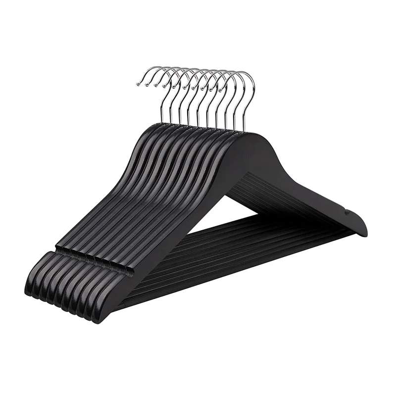 Σετ Ξύλινες Κρεμάστρες Ρούχων 10 τμχ Χρώματος Μαύρο Songmics CRW02B10 Σετ Ξύλινες Κρεμάστρες Ρούχων 10 τμχ Χρώματος Μαύρο Songmics CRW02B10