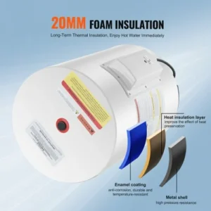 VEVOR Ηλεκτρικός Θερμοσίφωνας 10 Γαλόνια 1.6Kw LED για Ντους CSSRSQ40LXNLTWC46V2 - Image 4