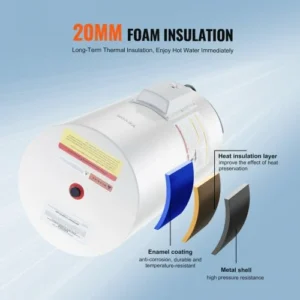 VEVOR Ηλεκτρικός Θερμοσίφωνας 18 Γαλόνια 1.6Kw LED για Ντους CSSRSQ70LXNL6OAABV2 - Image 4