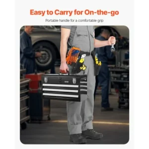 VEVOR Φορητή Μεταλλική Εργαλειοθήκη 20.5 ιντσών με 3 Συρτάρια Οργάνωσης Εργαλείων CTSBXSGJX20ICW9DQV0 - Image 4