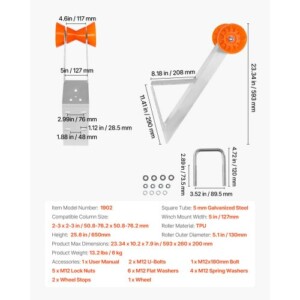 VEVOR Βάση Βαρούλκου Βάρκας με Ρολό για Ποστ 51-76 mm CYJPZJZJZ000FYDBP001V0 - Image 6