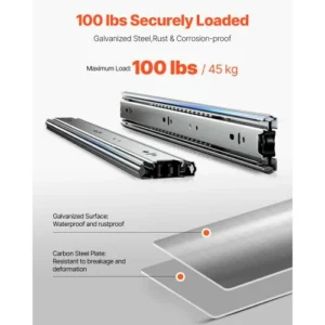 VEVOR Συρόμενοι Οδηγοί Ντουλαπιού Πλευρικής Τοποθέτησης 18 ιντσών 10 Ζεύγη 100 Λίβρες Αντικατάσταση CZCJCTDG100LPFFRWV0 - Image 3