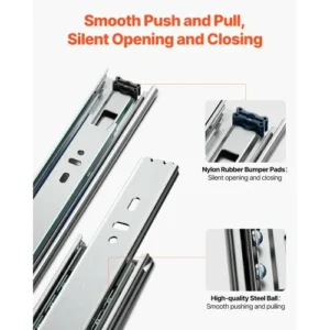 VEVOR Συρόμενοι Οδηγοί Ντουλαπιού Πλευρικής Τοποθέτησης 18 ιντσών 10 Ζεύγη 100 Λίβρες Αντικατάσταση CZCJCTDG100LPFFRWV0 - Image 5