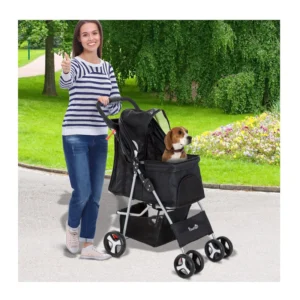 Καρότσι Μεταφοράς Κατοικιδίου 77 x 47 x 101 cm PawHut D00-083BK - Image 6