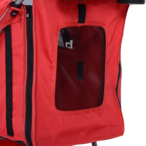 Πτυσσόμενο καρότσι κατοικίδιων PawHut, κόκκινο, 75 x 46 x 94 cm D00-083RD - Image 6