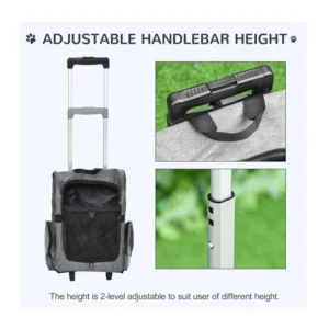 Σακίδιο Πλάτης - Τρόλεϊ Μεταφοράς Κατοικίδιων 42 x 25 x 55 cm PawHut D00-136GY - Image 3