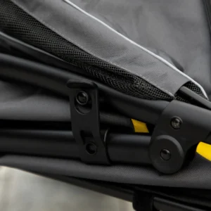 PawHut Πτυσσόμενο καρότσι σκύλου για μεσαίου μεγέθους σκύλους από ατσάλι και ύφασμα Oxford με εισόδους με φερμουάρ και δίχτυα παράθυρα, 112x65x100 cm D00-167V00CG - Image 6