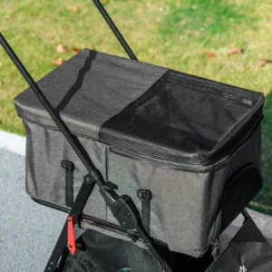 PawHut 3 σε 1 καρότσι σκύλου που μετατρέπεται σε τσάντα και θήκη με λουρί και μαξιλάρι, γκρι D00-195V00GY - Image 7