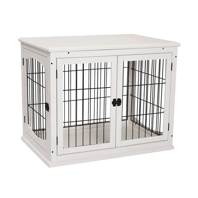 Ξύλινο Κλουβί Σκύλου με 3 Πόρτες 66 x 58.5 x 81 cm PawHut D02-040WT Ξύλινο Κλουβί Σκύλου με 3 Πόρτες 66 x 58.5 x 81 cm PawHut D02-040WT