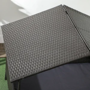 PawHut Raised Dog House με αφαιρούμενο μαξιλάρι, σε PE Rattan and Steel, 117x85x89 cm, Γκρι και Καφέ D02-184V00DR - Image 7