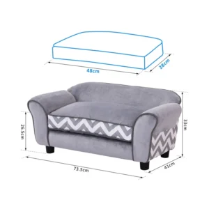 Καναπές για Κατοικίδια 73.5 x 41 x 33 cm Χρώματος Γκρι PawHut D04-071GY - Image 3