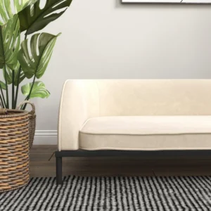 Καναπές PawHut για μεσαίους και μεγάλους σκύλους με αφαιρούμενο και αφαιρούμενο βελούδινο μαξιλάρι, κρέμα D04-268V00CW - Image 6