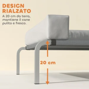 PawHut Κρεβάτι Σκύλου Υψωμένο 110x75x30 εκ, Γκρι/Ασημί D04-298V00LG - Image 3