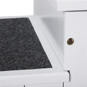 PawHut 3-Step Dog Ladder με αντιολισθητικό χαλάκι και εσωτερικό χώρο, 40,5x44,5x38cm, Λευκό D06-065WT - Image 6