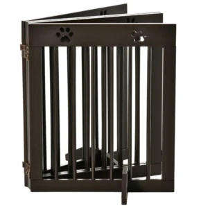 PawHut Folding Small Dog Gate, σε ξύλο πεύκου, 204x30x61 cm, καφέ D06-084BN - Image 7