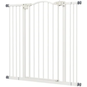 PawHut επεκτεινόμενη πύλη σκύλου χωρίς βίδες Ρυθμιζόμενη από 74-100 cm σε μέταλλο, λευκό D06-094V03WT - Image 8