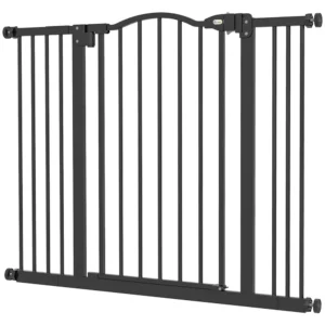 PawHut Extendable Dog Gate Χωρίς βίδες Ρυθμιζόμενη από 74-100 cm Ύψος 78 cm σε μέταλλο, μαύρο D06-094V07BK - Image 8