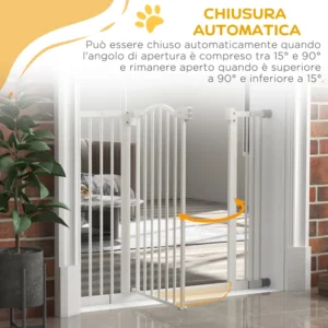 PawHut Extendable Dog Gate Χωρίς βίδες Ρυθμιζόμενη από 74-100 cm Ύψος 78 cm σε μέταλλο, λευκό D06-094V07WT - Image 3