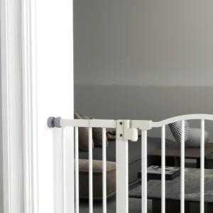 PawHut Extendable Dog Gate Χωρίς βίδες Ρυθμιζόμενη από 74-100 cm Ύψος 78 cm σε μέταλλο, λευκό D06-094V07WT - Image 7
