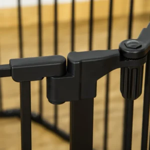 Πτυσσόμενη πύλη ασφαλείας PawHut 6 τμημάτων, Steel Dog Barrier Gate - Μαύρο D06-128 - Image 7