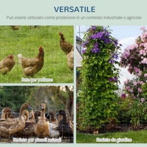 PawHut Συρματοπλέγμα κήπου με επίστρωση PVC για φράχτες εξωτερικού χώρου, 500x91cm, πράσινο D06-134 - Image 4