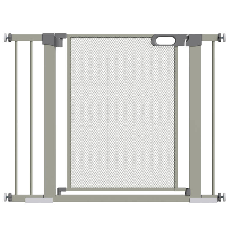 PawHut Επεκτάσιμος Φράκτης για Σκύλους με Πίεση και Αυτόματο Κλείσιμο 75-103x76 εκ. Γκρι D06-144V01GY