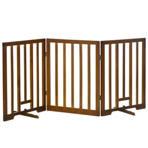 PawHut Πτυσσόμενη πύλη σκύλου με 3 πάνελ με αντιολισθητικά πόδια για διάδρομους