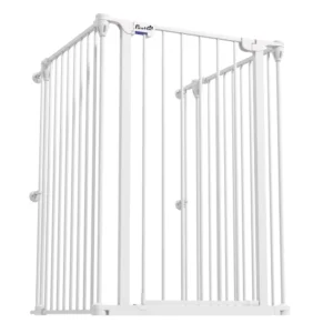PawHut 3-Panel Medium Dog Gate με διπλό σύστημα κλειδώματος, 206x90cm, Λευκό D06-186V00WT - Image 6