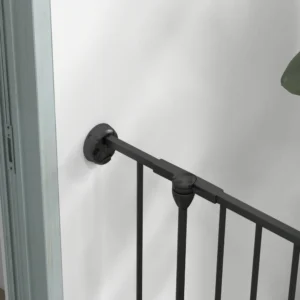 PawHut Πτυσσόμενη πύλη σκυλιών 6 πάνελ για σκύλους μεσαίου μεγέθους, κατασκευασμένη από ατσάλι και πλαστικό, 123x102x100 cm, Μαύρο D06-187V00BK - Image 6