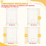 PawHut  Ρυθμιζόμενο Παιδικό Πόρτα για Σκύλους με Επεκτάσεις και Πόρτα για Γάτες, 76-104x106cm, Λευκό  D06-241V12WT - Image 4