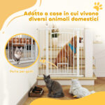 PawHut  Ρυθμιζόμενο Παιδικό Πόρτα για Σκύλους με Επεκτάσεις και Πόρτα για Γάτες, 76-104x106cm, Λευκό  D06-241V12WT - Image 7