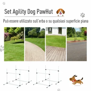 PawHut Set 4 Agility Dog Obstacles for Dog Training with Transport Bag D07-018WT - Image 3
