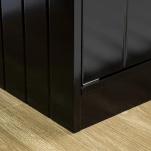 PawHut Raised Dog Bowl με αποθηκευτικό χώρο, 2 αφαιρούμενα μπολ από ανοξείδωτο χάλυβα, 60x30x35,5cm, Μαύρο D08-040V00BK - Image 7