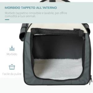 PawHut Oxford Πτυσσόμενη θήκη για κατοικίδια με αφαιρούμενο μαξιλάρι που πλένεται και τσάντα μεταφοράς, 46x36x41 cm D1-0154 - Image 4