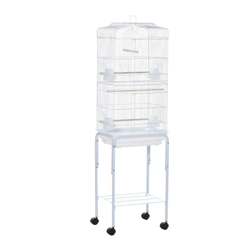 Μεταλλικό Κλουβί Πτηνών 46.5 x 36 x 157 cm PawHut D10-019V01WT Μεταλλικό Κλουβί Πτηνών 46.5 x 36 x 157 cm PawHut D10-019V01WT