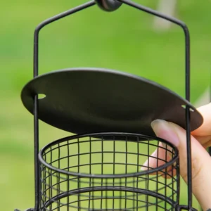 PawHut Bird Feeder με 6 γάντζους και 4 ατσάλινα δοχεία φαγητού, 58x58x226 cm D11-006BK - Image 6
