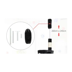 Δέντρο Γάτας - Ονυχοδρόμιο 60 x 45 x 240-260 cm PawHut D30-093WT - Image 3