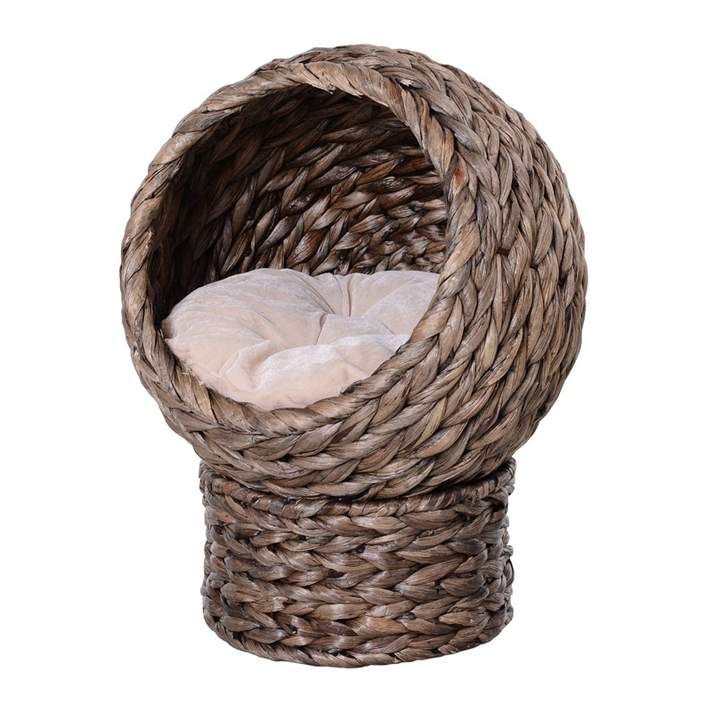 Υπερυψωμένο Πλεκτό Καλάθι Γάτας 42 x 33 x 52 cm Χρώματος Σκούρο Καφέ Pawhut D30-105GY Υπερυψωμένο Πλεκτό Καλάθι Γάτας 42 x 33 x 52 cm Χρώματος Σκούρο Καφέ Pawhut D30-105GY