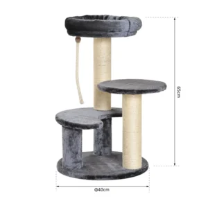 Δέντρο Γάτας - Ονυχοδρόμιο 40 x 65 cm Χρώματος Σκούρο Γκρι PawHut D30-202GY - Image 9