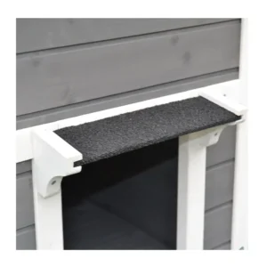 Ξύλινο Σπίτι Γάτας με Μπαλκόνι και Αδιάβροχη Οροφή 115 x 66.5 x 74.7 cm PawHut D30-203 - Image 3