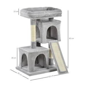 Δέντρο Γάτας - Ονυχοδρόμιο 83 x 59 x 39 cm Χρώματος Γκρι PawHut D30-286CG - Image 7