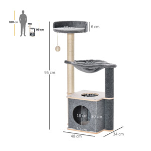 Δέντρο Γάτας - Ονυχοδρόμιο 48 x 34 x 95 cm PawHut D30-359 - Image 4