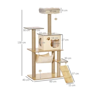 Δέντρο Γάτας - Ονυχοδρόμιο 60 x 40 x 130 cm PawHut D30-367 - Image 4