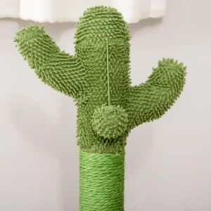 PawHut Cactus Scratching Post για γάτες, σχοινί σιζάλ και βάση με ξύλινες μπάλες, 32x32x60cm D30-453 - Image 6