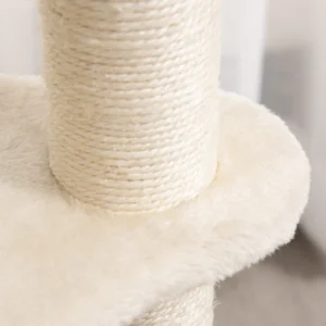 PawHut Scratching Post Tree για ενήλικες γάτες και γατάκια από ρείθρο 95 cm και σπίτι για γάτες σε Rattan και Πολωνούς στο Sisal D30-484 - Image 6