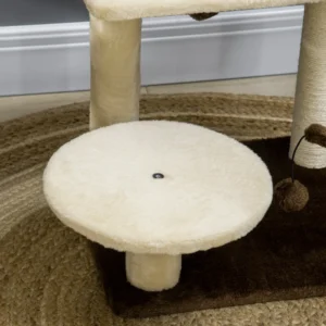 PawHut Cat Scratching Post με Sisal Post, Perch and Play Balls, Chipboard και βελούδινο, 44x38x74 cm D30-562V00BG - Image 7