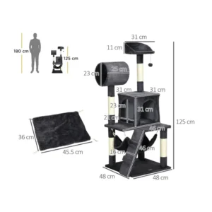 Δέντρο Γάτας - Ονυχοδρόμιο 48 x 48 x 125 cm PawHut D30-613V00CG - Image 6