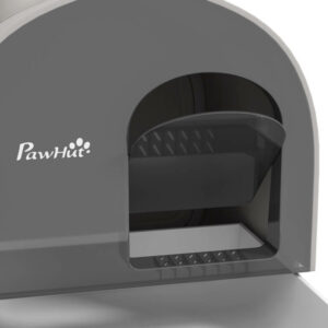 PawHut Κλειστό κουτί απορριμμάτων γατών με φίλτρα, σέσουλα και δίσκο, PP Structure, 43x44x47cm, Γκρι D31-050V00LG - Image 5