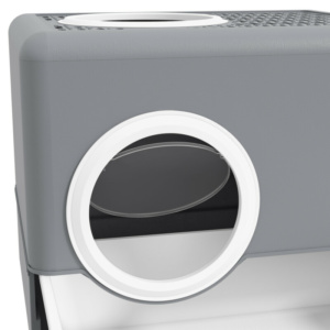 PawHut Λεκάνη για Γάτες με Καπάκι και Σπάτουλα, Διπλή Είσοδος και Αποσπώμενος Δίσκος, 52x41x38.5 εκ., Γκρι D31-084V00GY - Image 7