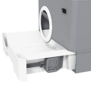 PawHut Λεκάνη για Γάτες με Καπάκι και Σπάτουλα, Διπλή Είσοδος και Αποσπώμενος Δίσκος, 52x41x38.5 εκ., Γκρι D31-084V00GY - Image 8